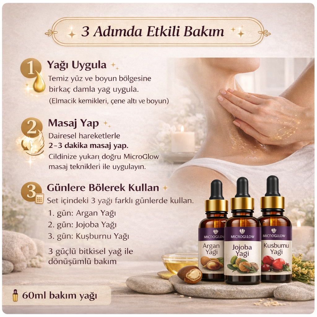 MicroGlow™ | Yüz & Boyun Bakım Yağ Seti 60 ML